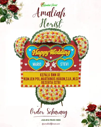 Karangan Papan Bunga Pernikahan di Bojongtipar